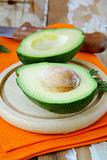 fresh and ripe cut avocado