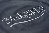 bankruptcy word on blackboard