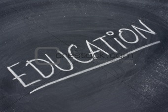 education word on blackboard