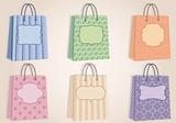 shopping bags with blank labels, vector