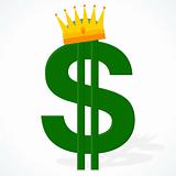 Currency symbol - dollar with a royal crown