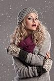 fashion blonde winter girl