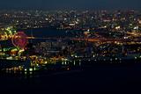 Osaka harbor area at night