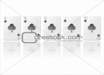 royal flush in clubs