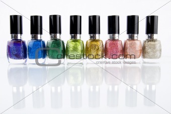 Group of nail polishes