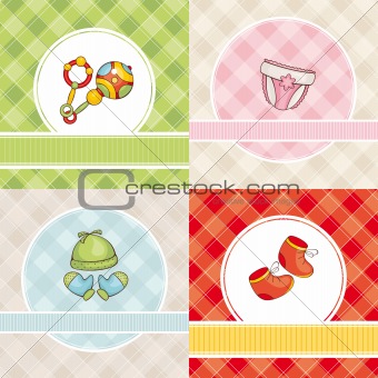 set of vector baby cards