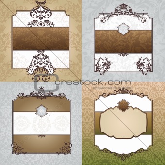set of decorative vintage frames