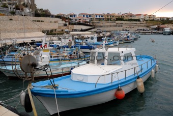 Fishing boats in bay on Cyprus 