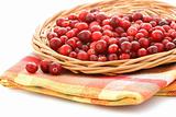 Cranberries in a wicker tray
