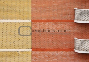 abstract modern brick house