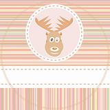 cute deer face animal on brown vector background wallpaper