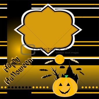 halloween background with smile pumpkin banner card vector