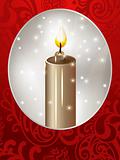 vector christmas card with a candle