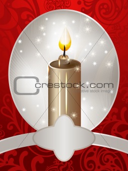 vector christmas card with a candle