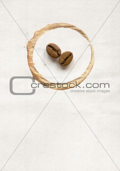 Coffee beans on paper