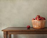 Fresh apples on wooden table