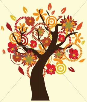 vector fall tree