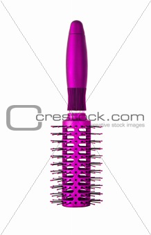 pink massages comb isolated on white background