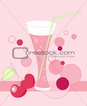 glass with cherry juice