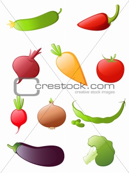 vegetables icon set