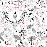 winter floral design with deer