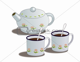 Teapot and Cups