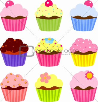 Various cupcake
