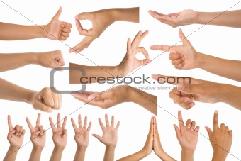 woman hand gestures