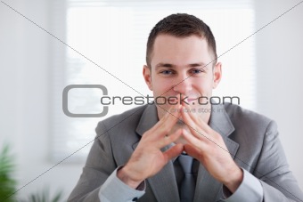 Close up of businessman after getting good news