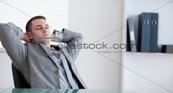 Young businessman relaxing
