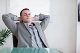 Young businessman taking a small break