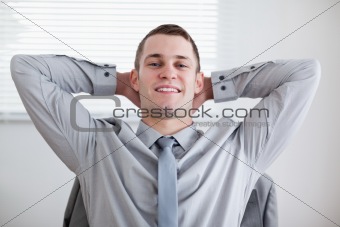 Close up of relaxed businessman