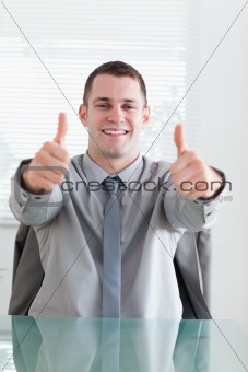 Close up of businessman giving his okay