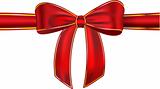 Shiny red gift ribbon with bow
