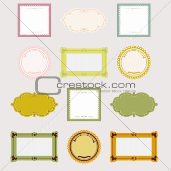 collection of design frames and label