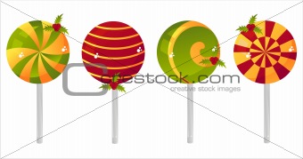 christmas lollipops with berries