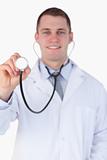 Close up of doctor with stethoscope