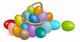 Pinted eggs basket illustration