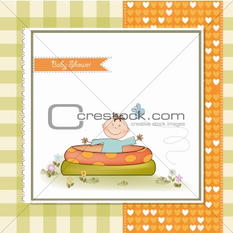 baby bath in a small pool . shower announcement card