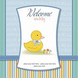 new baby card with little duck