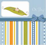new baby announcement card with pea been