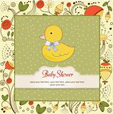 welcome baby card with duck