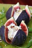 Figs with honey cheese and nuts