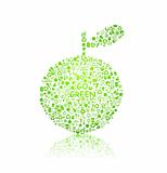 ecology pattern on apple silhouette