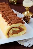 biscuit roulade with chocolate  cream