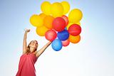 Woman with balloons