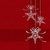 Abstract elegance red Christmas snowflake seamless pattern