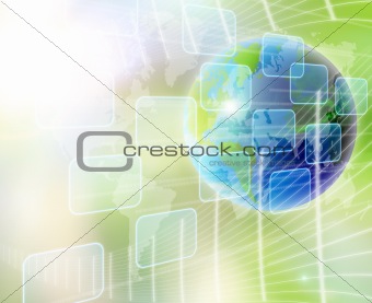 abstract world and technology background