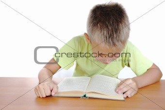 boy reads book 