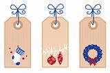 Retro Christmas Tags / Labels isolated on white

